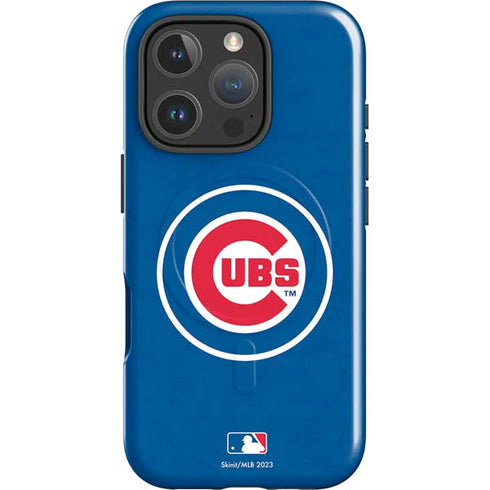 MLB Chicago Cubs - Solid Distressed iPhone 16 Pro Magsafe Impact Case