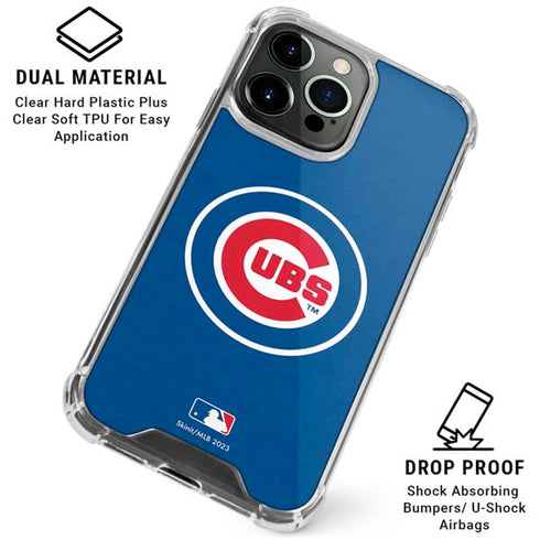 MLB Chicago Cubs - Solid Distressed iPhone 16 Pro Max Clear Case
