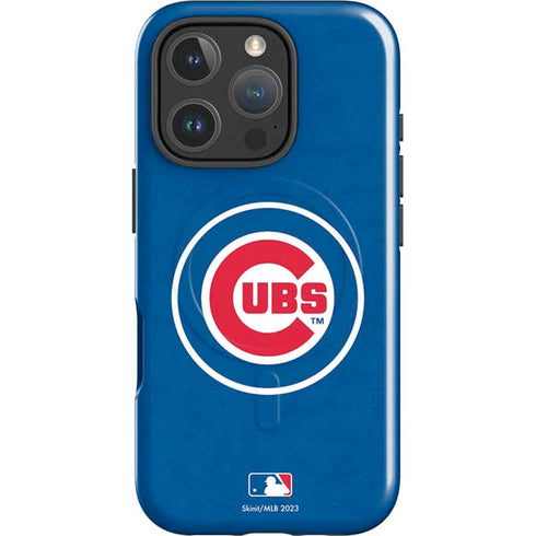 MLB Chicago Cubs - Solid Distressed iPhone 16 Pro Max Magsafe Impact Case