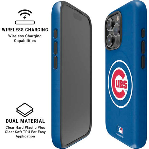 MLB Chicago Cubs - Solid Distressed iPhone 16 Pro Max Magsafe Impact Case