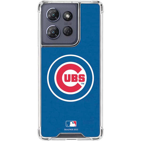 MLB Chicago Cubs - Solid Distressed Moto G 5G (2025) Clear Case