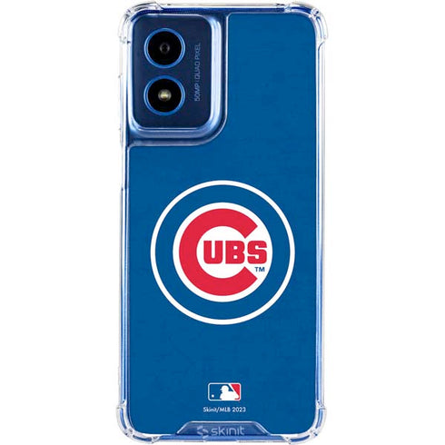 MLB Chicago Cubs - Solid Distressed Moto G 5G (2024) Clear Case