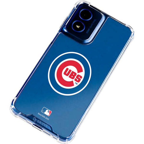 MLB Chicago Cubs - Solid Distressed Moto G Play 4G (2024) Clear Case