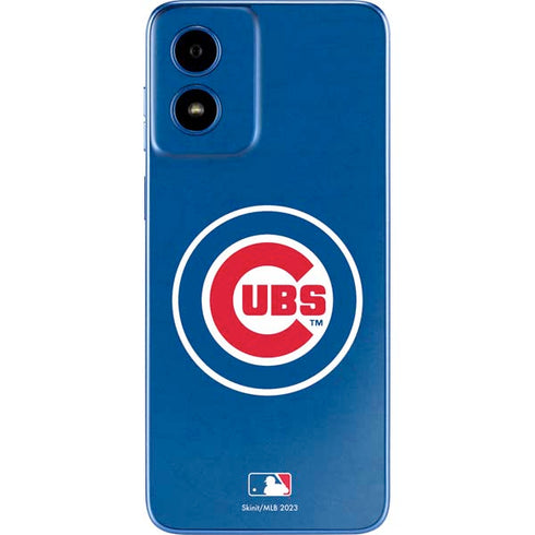 MLB Chicago Cubs - Solid Distressed Moto G Play 4G (2024) Skin
