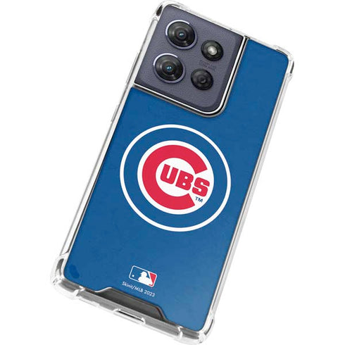 MLB Chicago Cubs - Solid Distressed Moto G Power 5G (2025) Clear Case