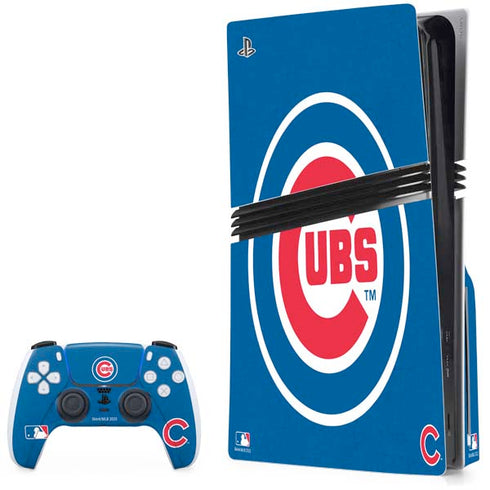 MLB Chicago Cubs - Solid Distressed PS5 Pro Disk Bundle Skin