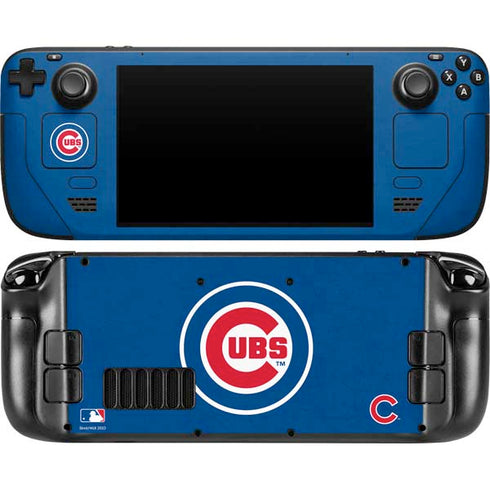MLB Chicago Cubs - Solid Distressed Steam Deck Handheld Gaming Computer OLED Skin