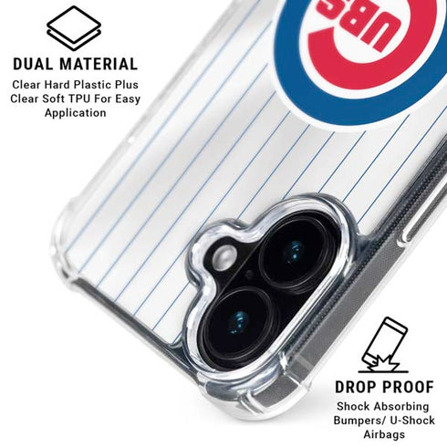 MLB Chicago Cubs Home Jersey iPhone 16 Plus Clear Case