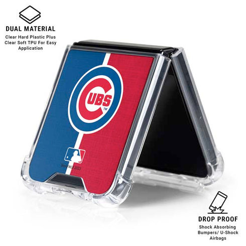 MLB Chicago Cubs Split Galaxy Z Flip7 Clear Case