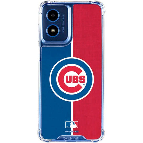 MLB Chicago Cubs Split Moto G Play 4G (2024) Clear Case