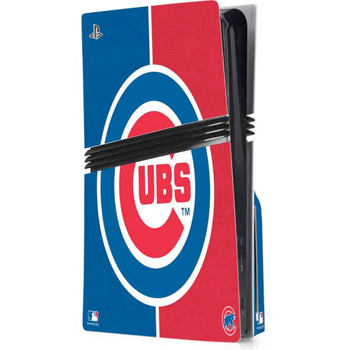 MLB Chicago Cubs Split PS5 Pro Disk Console Skin