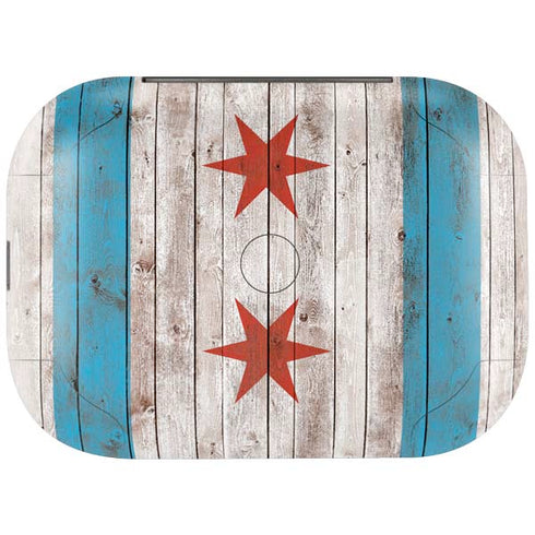 Chicago Flag Dark Wood Amazon Echo Buds Skin