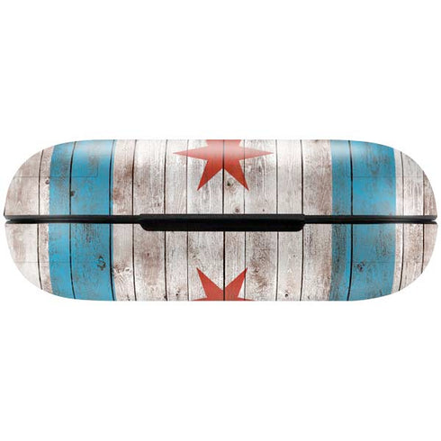 Chicago Flag Dark Wood Amazon Echo Buds Skin