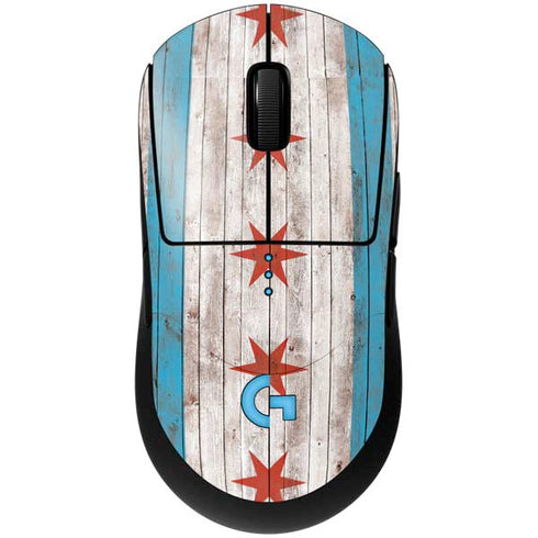 Chicago Flag Dark Wood G Pro Wireless Gaming Mouse Skin
