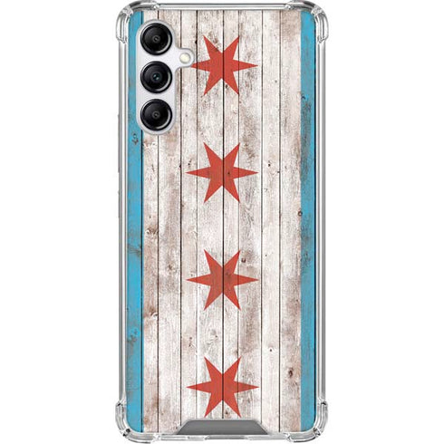 Chicago Flag Dark Wood Gabb Phone 4 Clear Case