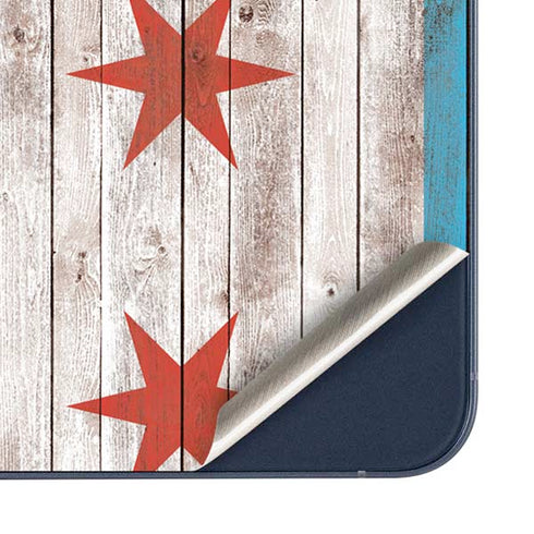 Chicago Flag Dark Wood Galaxy A36 5G Skin