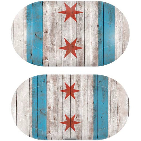 Chicago Flag Dark Wood Galaxy Buds Plus Skin