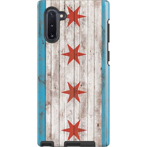 Chicago Flag Dark Wood Galaxy Cases
