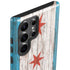 Chicago Flag Dark Wood Galaxy S23 Ultra Pro Case