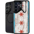 Chicago Flag Dark Wood Galaxy S25 Kickstand Case