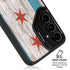 Chicago Flag Dark Wood Galaxy S24 Kickstand Case