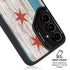 Chicago Flag Dark Wood Galaxy S25 Plus Kickstand Case