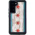 Chicago Flag Dark Wood Galaxy S24 Waterproof Case