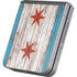 Chicago Flag Dark Wood Galaxy Z Flip6 Skin