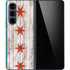 Chicago Flag Dark Wood Galaxy Z Fold5 5G Skin