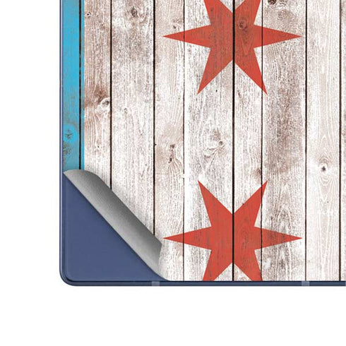 Chicago Flag Dark Wood Galaxy Z Fold6 Skin