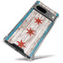 Chicago Flag Dark Wood Google Pixel 8a Clear Case