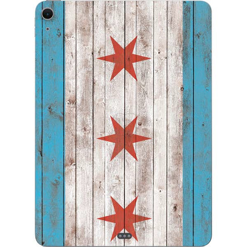 Chicago Flag Dark Wood Apple iPad Air Skin