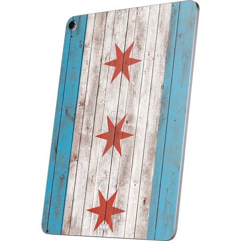 Chicago Flag Dark Wood Apple iPad Air Skin