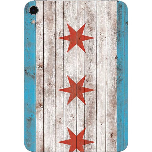 Chicago Flag Dark Wood Apple iPad Mini Skin