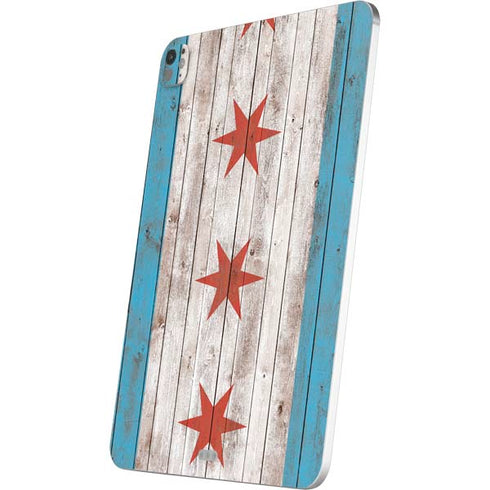Chicago Flag Dark Wood iPad Pro 13in M4 (2024) Skin