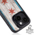 Chicago Flag Dark Wood iPhone 14 Plus Kickstand Case