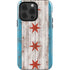 Chicago Flag Dark Wood iPhone 15 Pro Impact Case