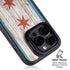 Chicago Flag Dark Wood iPhone 15 Pro Kickstand Case