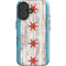 Chicago Flag Dark Wood iPhone 16 Plus Impact Case