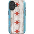 Chicago Flag Dark Wood iPhone 16 Plus Impact Case