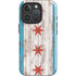 Chicago Flag Dark Wood iPhone 16 Pro Impact Case