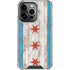 Chicago Flag Dark Wood iPhone 16 Pro Max Clear Case