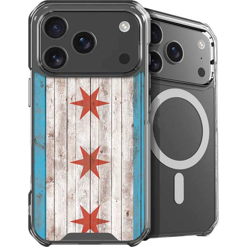 Chicago Flag Dark Wood iPhone 18 Pro MagSafe Case