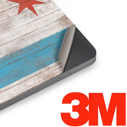 Chicago Flag Dark Wood Apple MacBook Air Skin