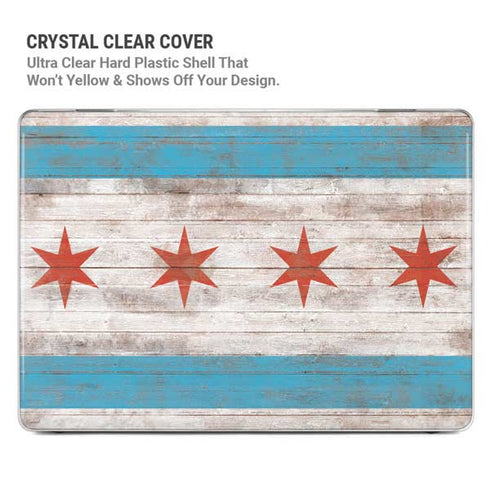 Chicago Flag Dark Wood MacBook Pro 14in (2021-24) Case plus Skin