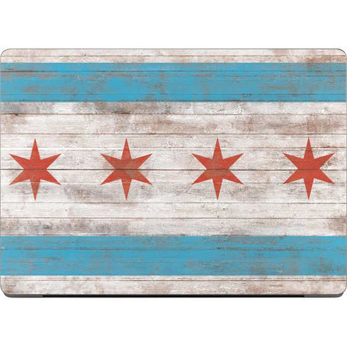 Chicago Flag Dark Wood Apple MacBook Pro 14-inch Skin