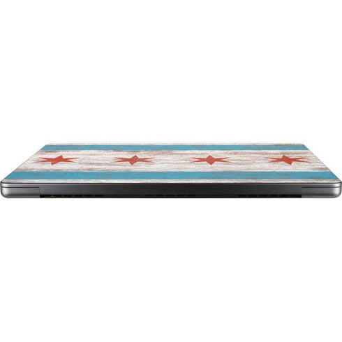 Chicago Flag Dark Wood Apple MacBook Pro 14-inch Skin