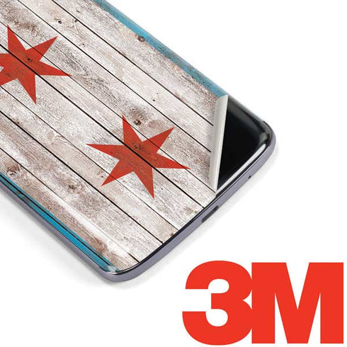 Chicago Flag Dark Wood Moto E5 Plus Skin