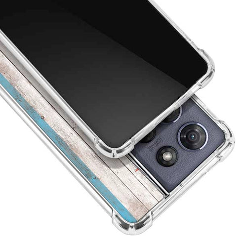 Chicago Flag Dark Wood Moto G 5G (2025) Clear Case