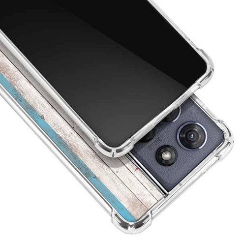 Chicago Flag Dark Wood Moto G Play 5G (2025) Clear Case